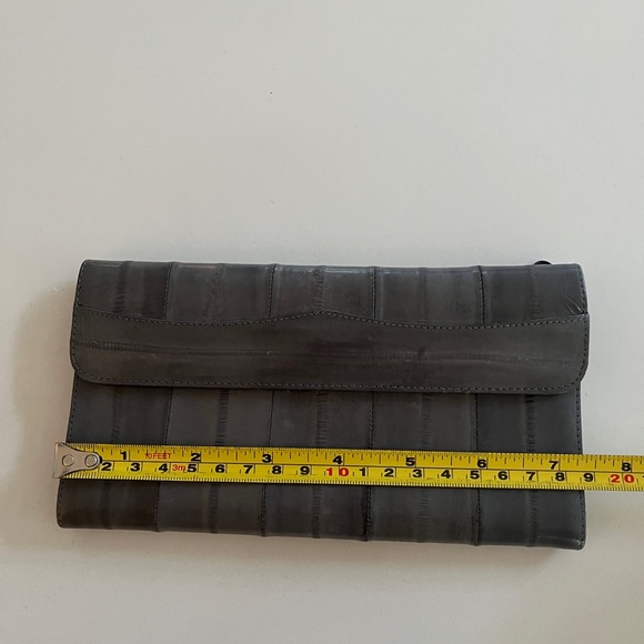 VINTAGE Eelegance Grey Eel Skin Wallet Never Used 80's Classic Timeless Chic - Picture 17 of 17